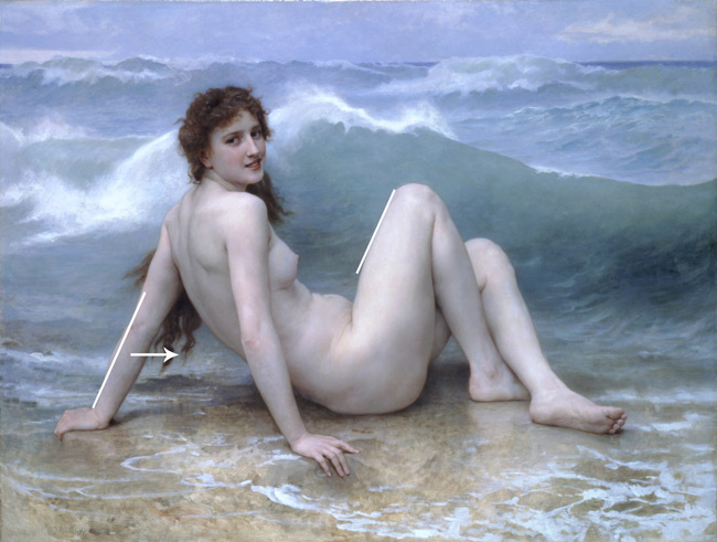 Gamut Being Used by Bouguereau in “the Wave”